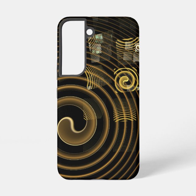 Hypnotic Golden Waves Modern Abstract Art Samsung Galaxy Case (Back)