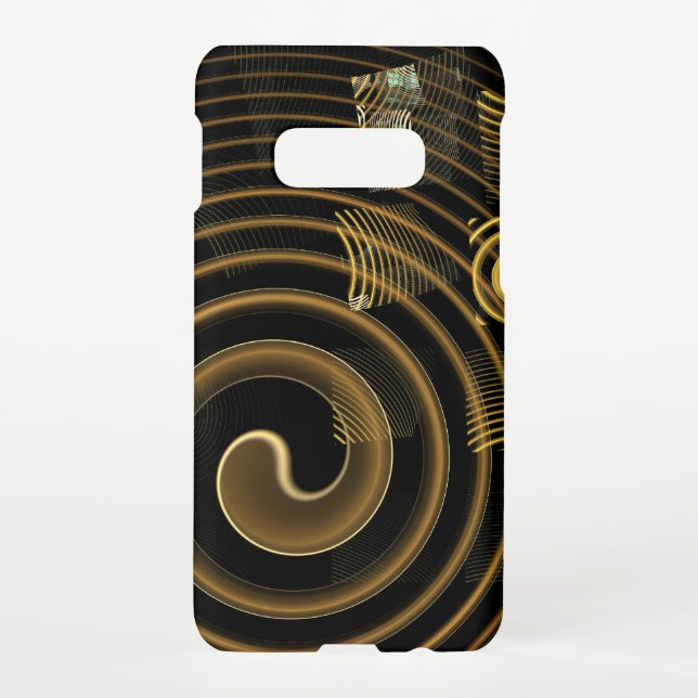 Hypnotic Golden Waves Modern Abstract Art Samsung Galaxy Case (Back)