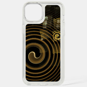 Hypnotic Golden Waves Modern Abstract Art iPhone 15 Plus Case