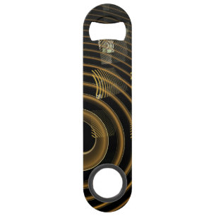 Hypnotic Golden Waves Modern Abstract Art Speed Bottle Opener