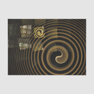 Hypnotic Golden Waves Modern Abstract Art Tissue Paper