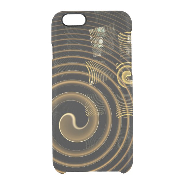 Hypnotic Golden Waves Modern Abstract Art Uncommon iPhone Case (Back)