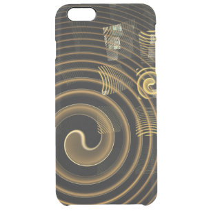Hypnotic Golden Waves Modern Abstract Art Clear iPhone 6 Plus Case