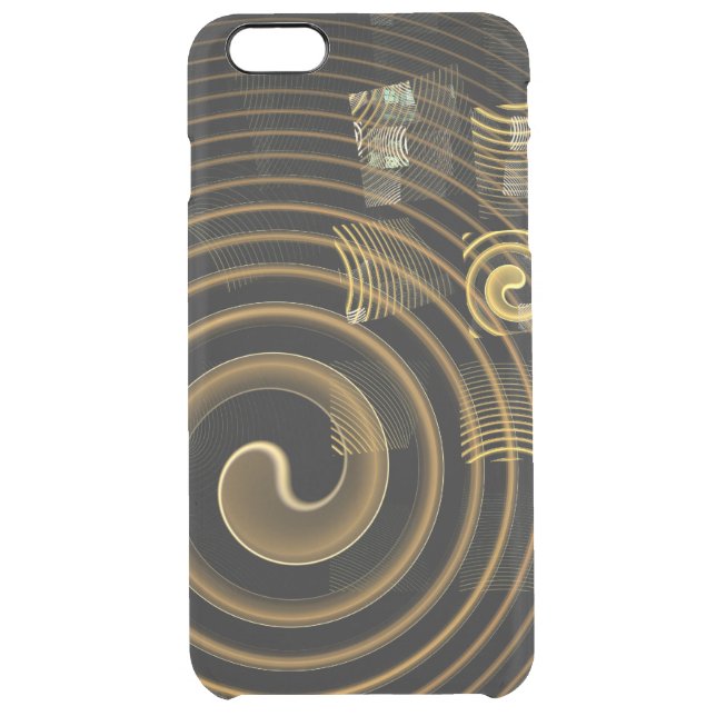 Hypnotic Golden Waves Modern Abstract Art Uncommon iPhone Case (Back)