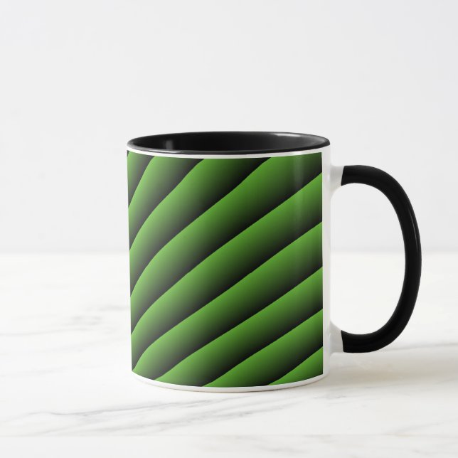 Hypnotic Green Wavy Lines Mug (Right)