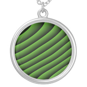 Hypnotic Green Wavy Lines Necklace