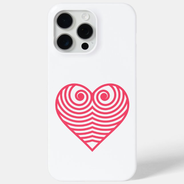 Hypnotic Love – Minimalist Red Contoured Heart Case-Mate iPhone Case (Back)