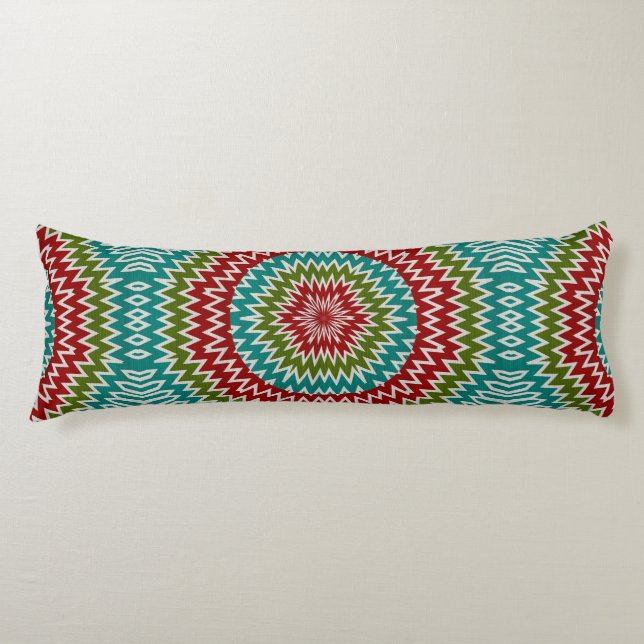 Hypnotic mandalaic flower body pillow (Front)