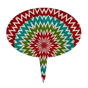 Hypnotic mandalaic flower cake topper