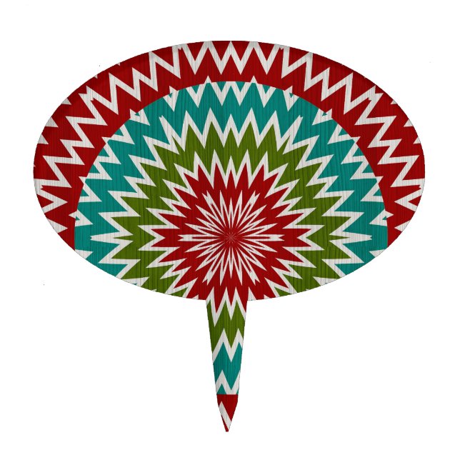 Hypnotic mandalaic flower cake topper (Front)