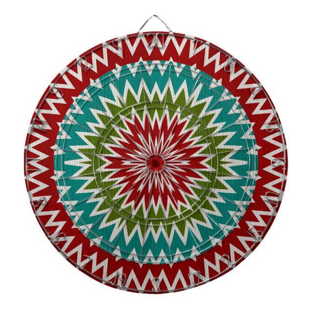 Hypnotic mandalaic flower dartboard (Front)