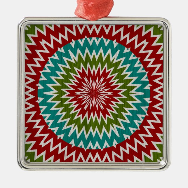 Hypnotic mandalaic flower metal ornament (Front)