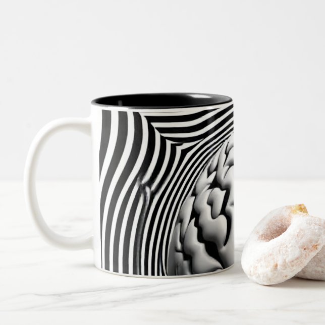  Hypnotic Mind Maze Two-Tone Coffee Mug (With Donut)