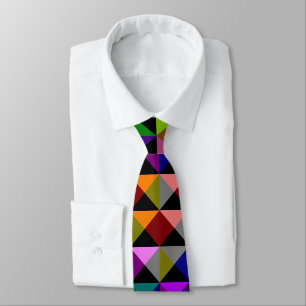 Hypnotic Multicolour Triangles Pattern Tie