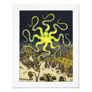 Hypnotic Octopus with Sunken Ships Photo Print