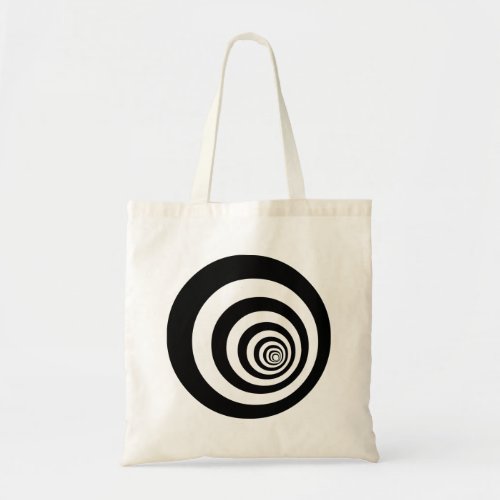 Hypnotic Optical Illusion Concentric Circles Tote Bag