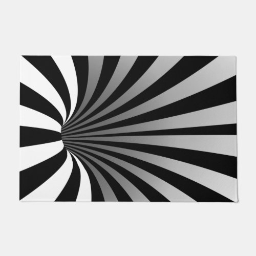 Hypnotic Optical Illusion Curved Spiral Door Mat
