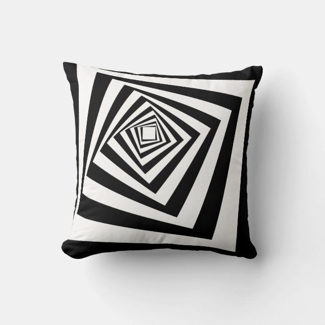 Hypnotic Optical Illusion Moving Tunnel Throw Pillow (Front)