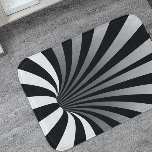 Hypnotic Optical Illusion Trippy Spiral Vortex Bath Mat