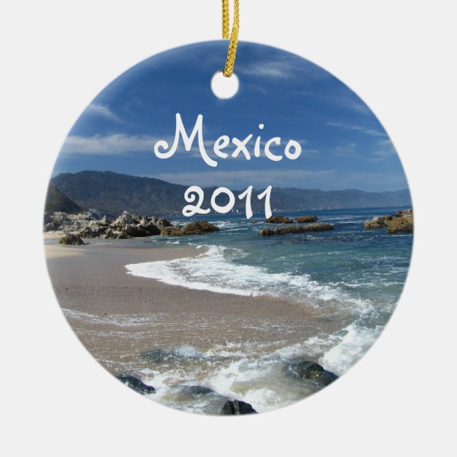 Hypnotic Pacific; Mexico Souvenir Ceramic Ornament (Front)