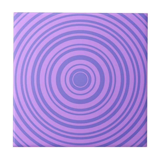Hypnotic Purple Blue Circle Geometric Pattern Ceramic Tile (Front)