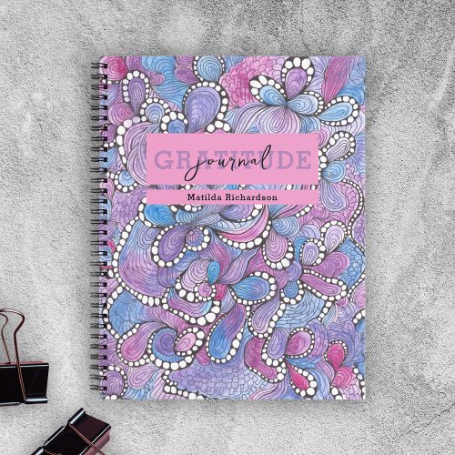 Hypnotic Purple Organic Swirls Gratitude Journal