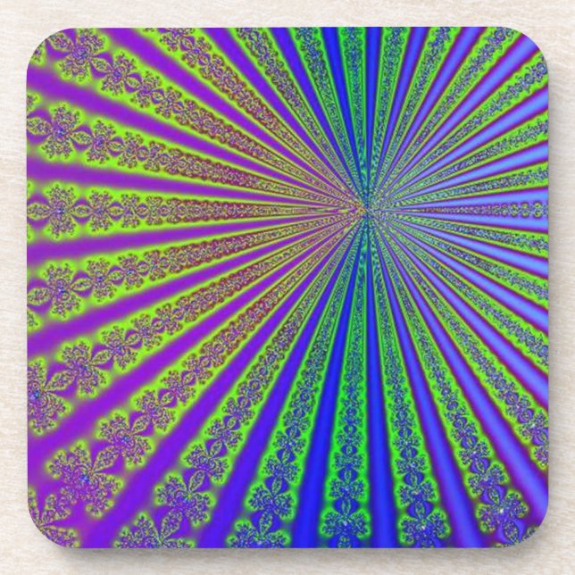 Hypnotic Rainbow Drink Coaster (Front)
