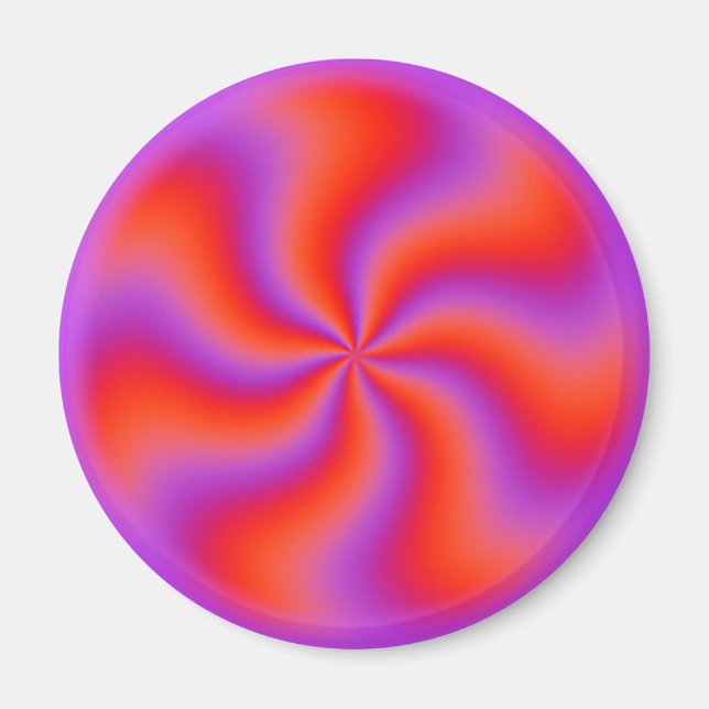 Hypnotic Spiral Optical Illusion Funny Neon Magnet (Front)