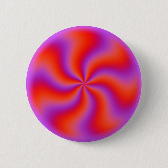 Hypnotic Spiral Optical Illusion Funny Neon Pinback Button (Front)
