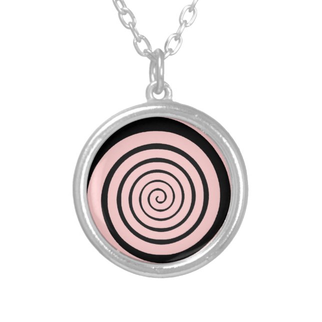 hypnotic spiral silver plated necklace (Front)