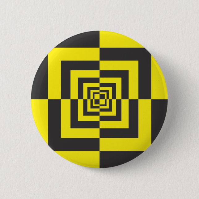Hypnotic squares pinback button (Front)