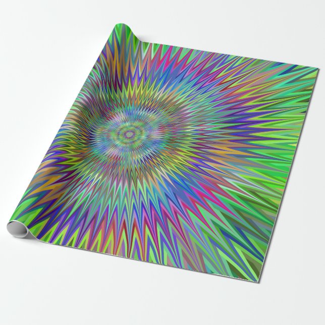 Hypnotic Star Burst Fractal Wrapping Paper (Unrolled)