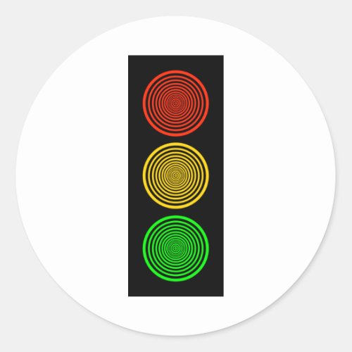 Hypnotic Stoplight Classic Round Sticker