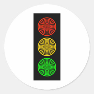 Hypnotic Stoplight Classic Round Sticker