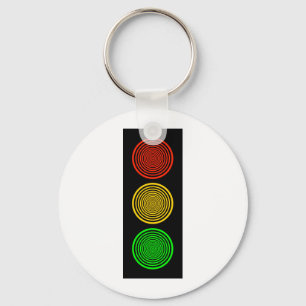 Hypnotic Stoplight Keychain