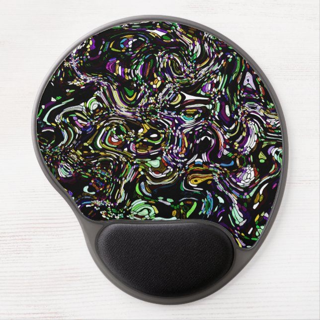 Hypnotic Swirl Energy in Green Gel Mouse Pad (Front)