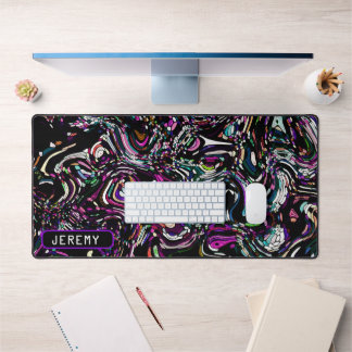 Hypnotic Swirl Energy in Purple Desk Mat