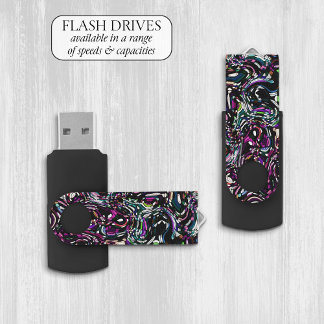 Hypnotic Swirl Energy Purple Flash Drive