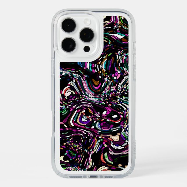 Hypnotic Swirl Energy Purple Speck iPhone Case (Front)