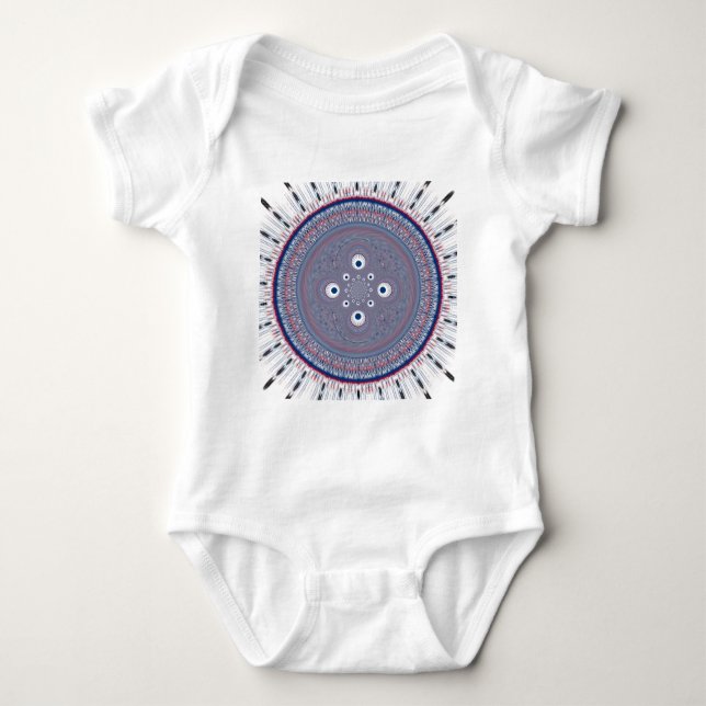 Hypnotic Symmetry: Abstract Geometric Art Baby Bodysuit (Front)