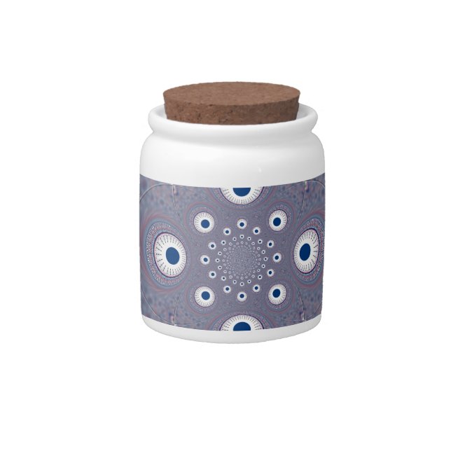 Hypnotic Symmetry: Abstract Geometric Art Candy Jar (Front)