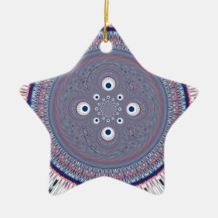 Hypnotic Symmetry: Abstract Geometric Art Ceramic Ornament