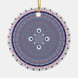 Hypnotic Symmetry: Abstract Geometric Art Ceramic Ornament