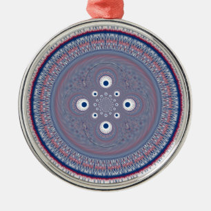 Hypnotic Symmetry: Abstract Geometric Art Metal Ornament