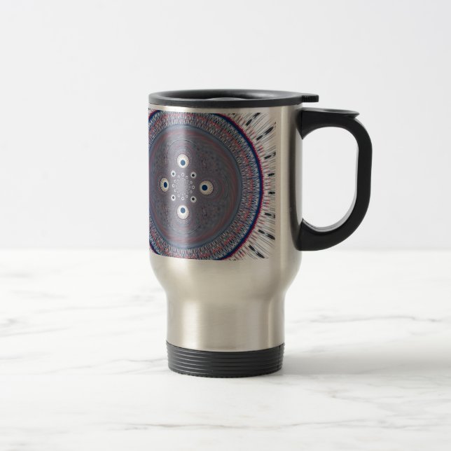 Hypnotic Symmetry: Abstract Geometric Art Travel Mug (Right)