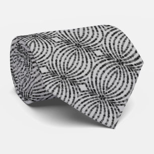 Hypnotic Translucent Black Gray Triangle Shapes Neck Tie