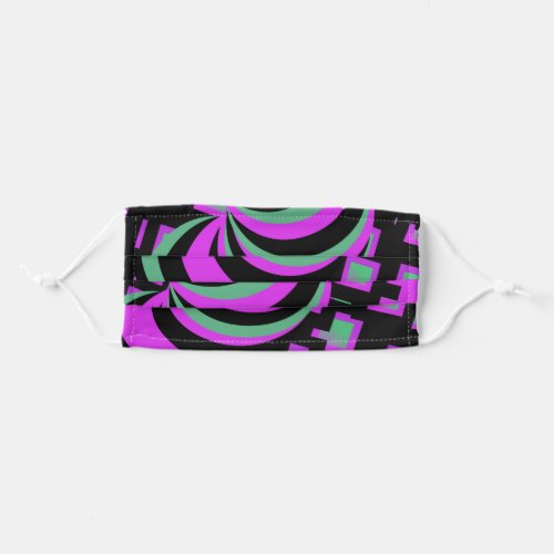 Hypnotic Tunnel Modern Emo Purple Black Mix Adult Cloth Face Mask