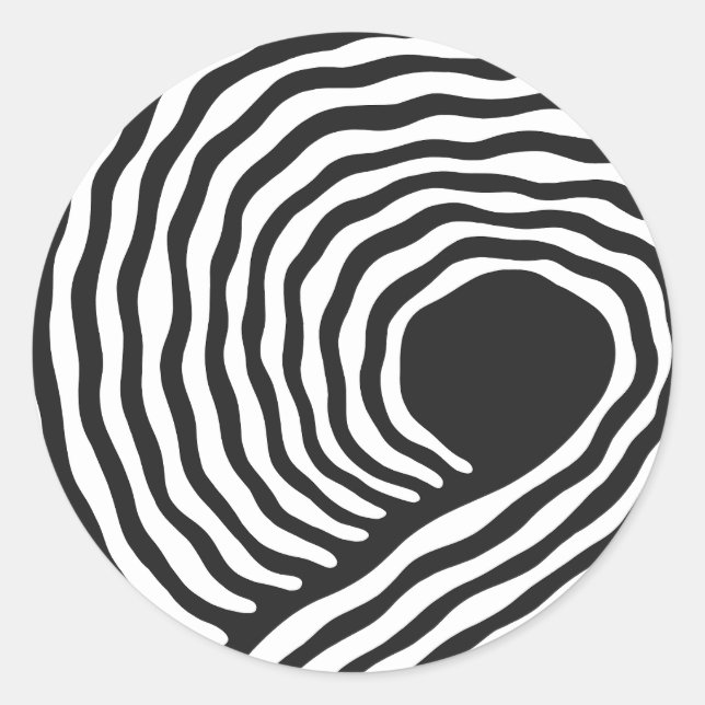 Hypnotic Wave Classic Round Sticker (Front)