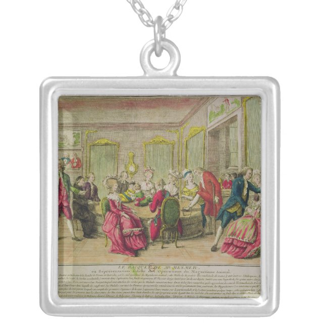 Hypnotism Session with Franz Anton Mesmer  1784 Silver Plated Necklace (Front)