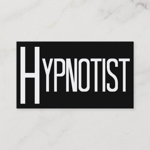 Hypnotist Black Simple Business Card